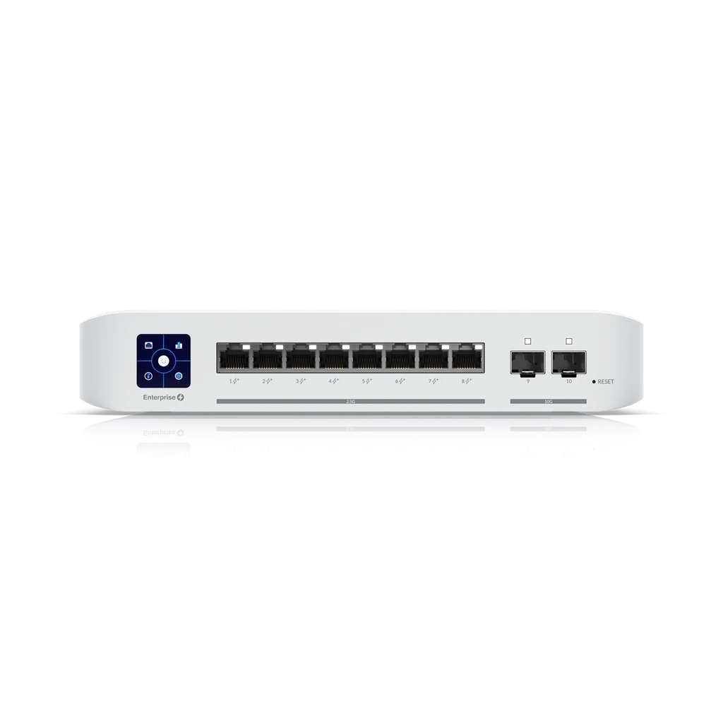 UBIQUITI--UBIQUITI USW-ENTERPRISE-8-POE - Switch capa 3 Administrable/ 8 puertos 2.5 GbE PoE/ 802.3at PoE/ 2 puertos 10G SFP+-