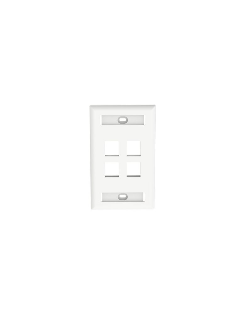 PANDUIT--PANDUIT NK4FWHY - Faceplate de pared / 4 puertos / Color blanco /La placa frontal NetKey™ es compatible con un módulo keystone-