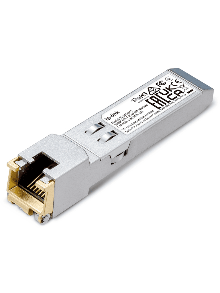TP-LINK--TP-LINK - TL-SM331T / Transceptor mini-GBIC SFP 1000BASE-T RJ45 /  Para cable UTP Cat 5e o superior con alcance de hasta 100 m / Rango de temperatura de funcionamiento desde 0° hasta 70° C-
