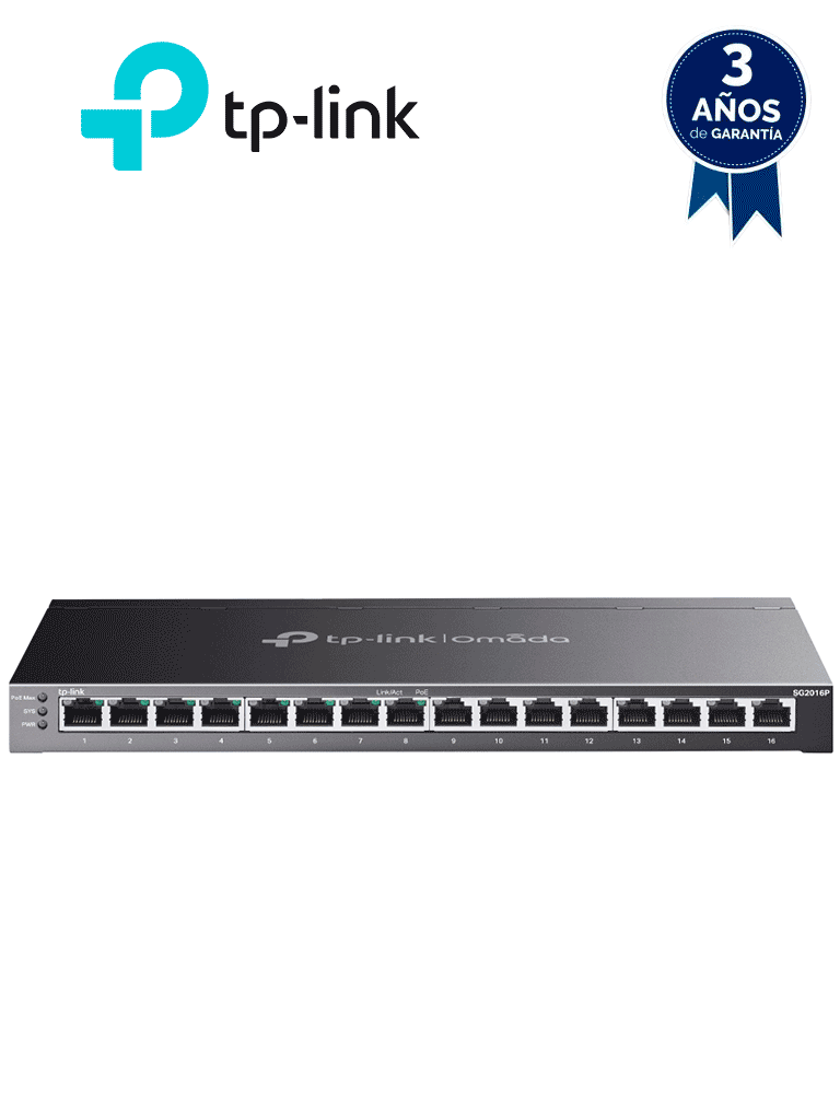 TP-LINK--TP-LINK - TL-SG2016P - Switch JetStream de 16 puertos con PoE+-