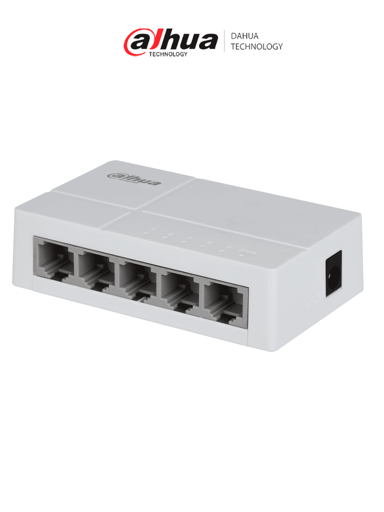 DAHUA--DAHUA DH-SF1005L - Switch para Escritorio 5 Puertos Fast Ethernet con velocidad de transmisión de 10/100 Mbps en un diseño compacto. Su capa 2 soporta un switching de hasta 1 Gbps y una velocidad de reenvío de 0.744 Mbps. #SwitchDpxv #VolDH-