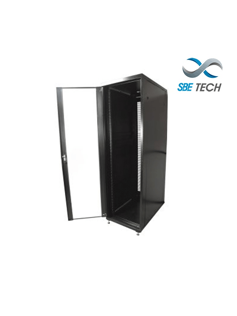 SBE TECH--SBE TECH SBE-GNL42URPC  Gabinete de piso  / 42UR de alto (7 pies)  de NUEVA LINEA / 600 mm de ancho / 800 mm de profundidad/ puerta delantera de cristal / 2puertas traseras ventiladas con chapa de seguridad-