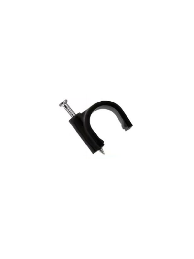 OEM--TCE LMG-NCC-5mm-BK - Grapa de pared / Diámetro interno 5 mm / Altua 6 mm / Color negro / Bolsa de 50 piezas-