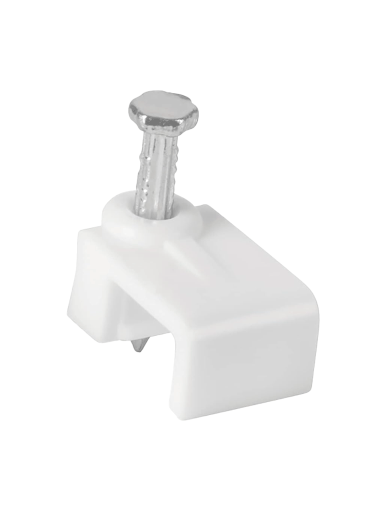 OEM--TCE LMG-NCC-5mm-WQ50 - Grapa cuadrada de pared / medida interna 5 mm / Altua 6 mm / Color blanco / Bolsa de 50 piezas-