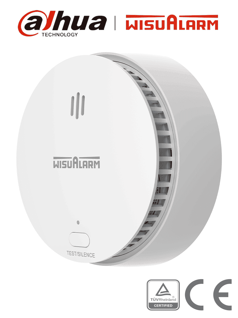 DAHUA--DAHUA WISUALARM HY-SA20A - Detector de Humo Standalone (Autonomo), Sensor Fotoeléctrico, Sonido de Alarma de 85dB, Alarma Visual y Audible, Durabilidad de Batería hasta 10 años, Certificaciones TÜV and CE, #LoNuevo #Wisualarm-