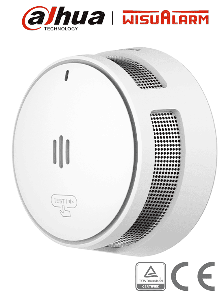 DAHUA--DAHUA WISUALARM DHI-HY-SA40A - Detector de Humo Standalone (Autonomo), Sensor Fotoeléctrico, Sonido de Alarma de 85dB, Batería Sellada de hasta 10 años, Alarma Visual y Audible, Certificaciones TÜV and CE, #LoNuevo #Wisualarm-