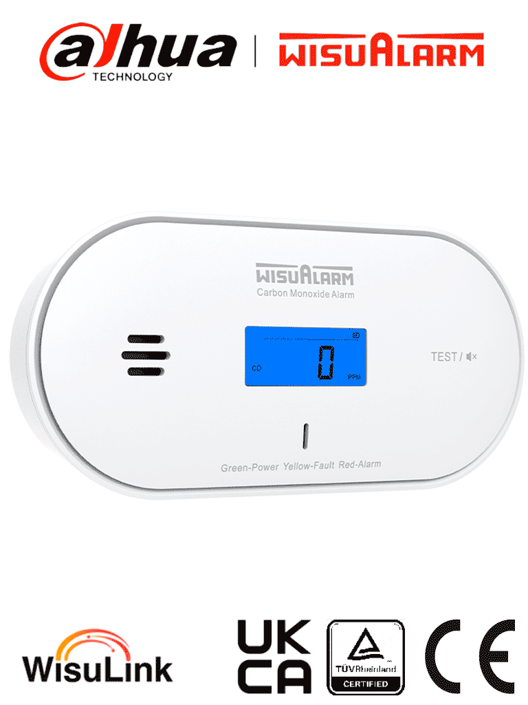 DAHUA--DAHUA WISUALARM DHI-HY-GC30A-R8 -Detector de Monóxido de carbón inalámbrico interconectado con sensor electroquímico de alto performance e interconexión inalámbrica con máximo 24 equipos, #LoNuevo #Wisualarm-