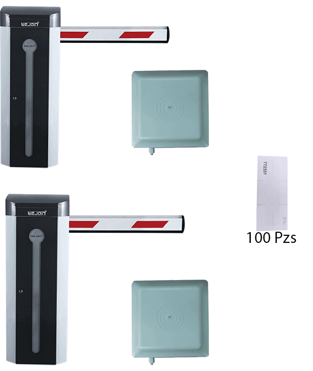 WEJOIN--WEJOIN WJCB120 Kit de 2 Barreras Vehiculares de 4M con 2 Lectoras UHF de 6M y 100 Tags Adheribles-