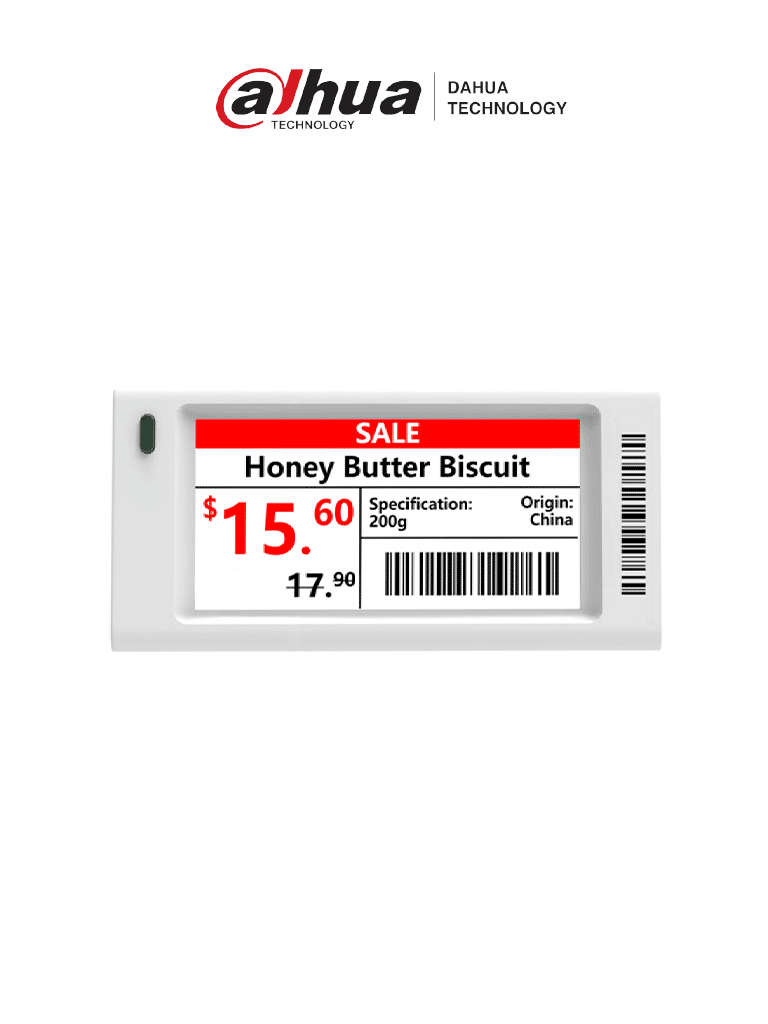 DAHUA--DAHUA DHI-ESL-E026A - Etiqueta electrónica ofrece comunicación Bluetooth y una interfaz interactiva con soporte para 256 colores LED. Ideal para etiquetado digital eficiente, garantizando visibilidad y fácil gestión.-