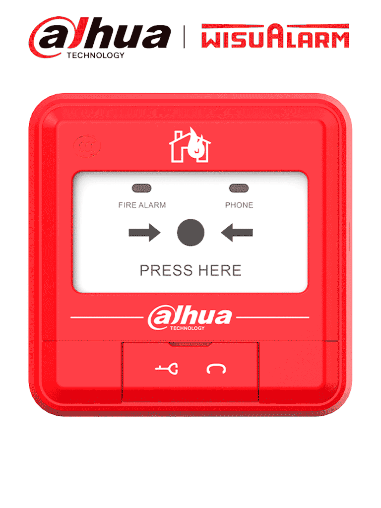 DAHUA--DAHUA WISUALARM DHI-HY-C121 - Estacion Manual de Alarma de Emergencia Convencional/ 2 Hilos sin Polaridad/ Cumple con Norma EN54-11:2001 Pruebas EMC/ Alarma Visual/ #LoNuevo #Wisualarm-