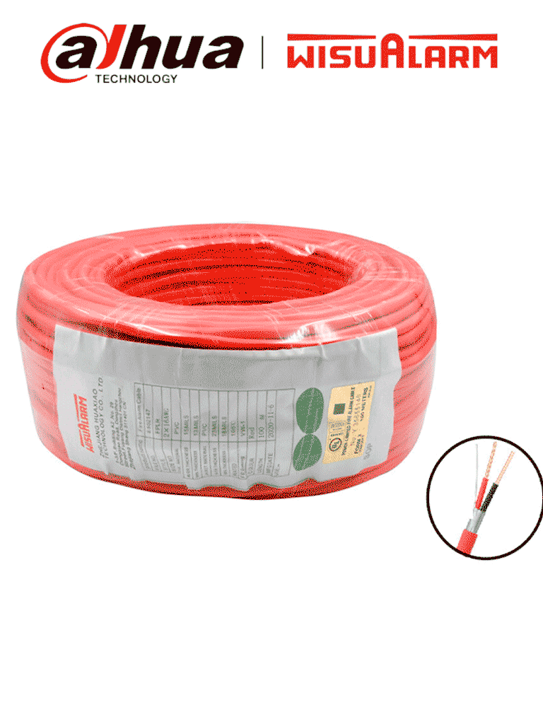 DAHUA--DAHUA WISUALARM 2X18AWG - Bobina de 305 Metros de Cable para Alarma de Incendio/ 2x18A AWG/ Blindado/ Listado UL/ retardante de flama UL105°C/ 2 Hilos Calibre 18/ Grado Ignífugo VW-1/ #LoNuevo #Wisualarm-