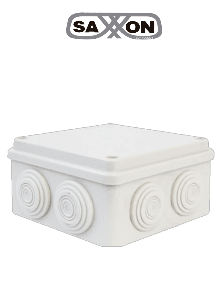 SAXXON--SAXXON SXWD015-7 - Caja de conexiones con 7 entradas / PVC libre de halógenos / Compatible con cámaras Bulet y Domo / Dimensiones internas 150 x 150 x 70 mm (Ancho x Alto x Fondo)-