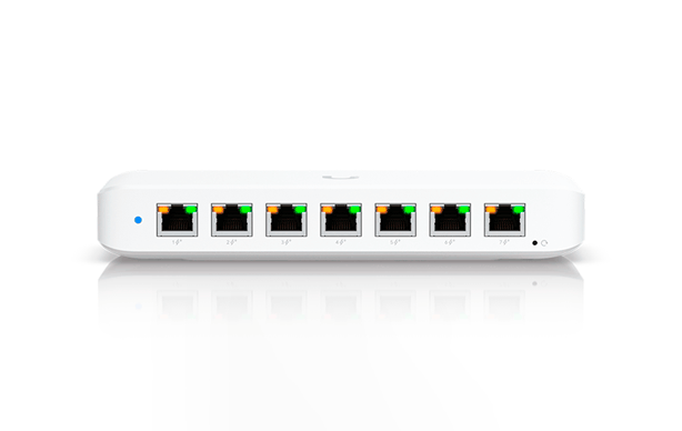 UBIQUITI--UBIQUITI USW-ULTRA - UniFi Switch Ultra Capa 2, 42W POE (1 puerto POE++ de entrada , 7 puertos POE+ de salida ) , No incluye adaptador de corriente alterna.-