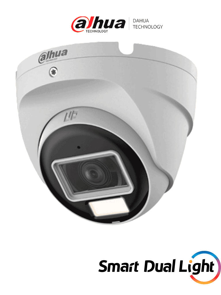DAHUA--DAHUA DH-HAC-T2A51N-U-IL-A- Cámara Domo 5 Megapixeles/ Lente 2.8 mm con Apertura de Hasta 100°/ Iluminación Dual Inteligente/ Micrófono Integrado/ Iluminación de Hasta 30Mts IR + 20Mts Luz Calida/ Metal/ IP67/ Para Exterior/ #LoNuevo-