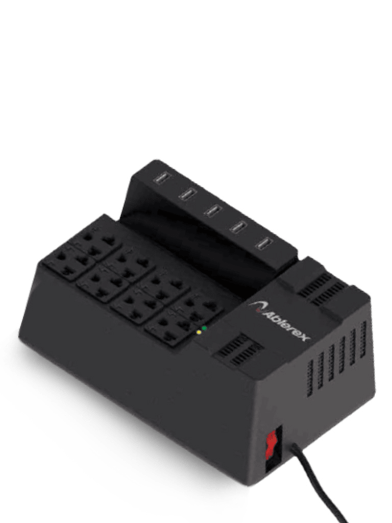 ABLEREX--ABLEREX - AB-R1208USB - Regulador 1200VA / 600W / 8 Salidas NEMA 5-15R / 5 USB puertos de carga. #MCI1 #ABLEREXHOT-