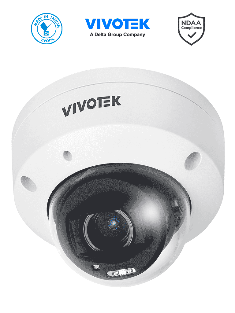 VIVOTEK--VIVOTEK FD9380-HTV-V2 - Cámara IP domo exterior 5 MP, lente varifocal remoto 2.7-13.5mm, Smart IR 30m, WDR Pro, Ciberseguridad Trend Micro, IA Smart search, Micrófono integrado, IP66/IK10, NDAA, ONVIF-