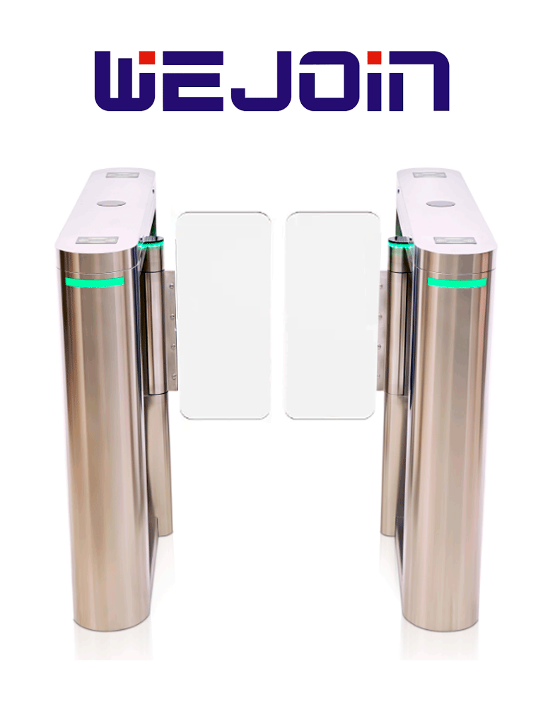 WEJOIN--WEJOIN WJTBH02S - Barrera Peatonal Tipo Swing Barrier Velocidad de apertura 0.3 Segundos Bidireccional 5 Millones de Ciclos Compatible con Controles de Acceso-
