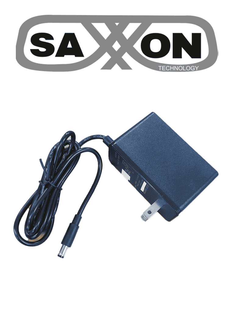 SAXXON--SAXXON KA18F1201500USH - Fuente de Poder Regulada / 12 Vcc 1.5 Amper / Conector Macho / Voltaje de Entrada: 100-240V / Ideal para Cámaras de CCTV, Controles de Acceso y Asistencia-