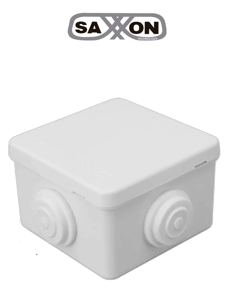 SAXXON--SAXXON SXWD008 - Caja de conexiones con 4 entradas / PVC libre de halógenos / Compatible con cámaras Bullet / Domo / Dimensiones 80 x 80 x 50 mm (Ancho x Alto x Fondo) / IP55-