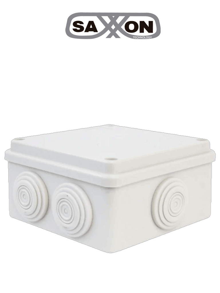 SAXXON--SAXXON SXWD010 - Caja de conexiones con 7 entradas / PVC libre de halógenos / Compatible con cámaras Bullet y Domo / Dimensiones 100 x 100 x 70 mm (Ancho x Alto x Fondo) / IP55-
