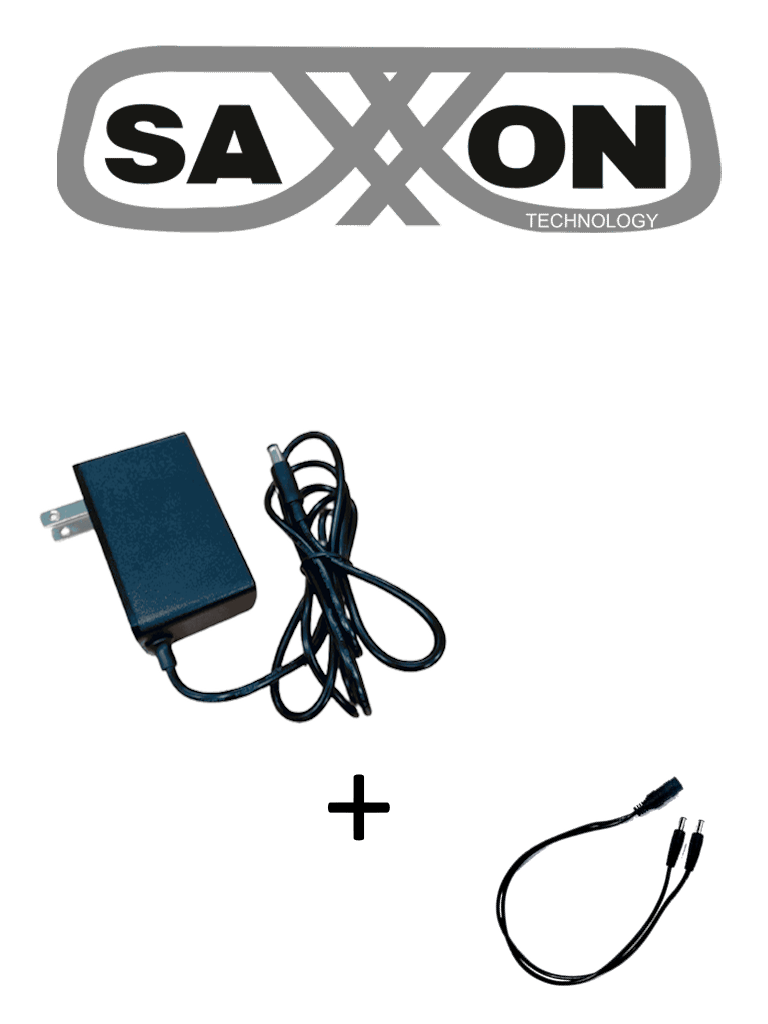 SAXXON--SAXXON KA24D1202SXF52PAQDIV- Fuente de Poder Regulada 12VCD 2 Amper + 1 Divisor de Energía 2 Conectores macho-