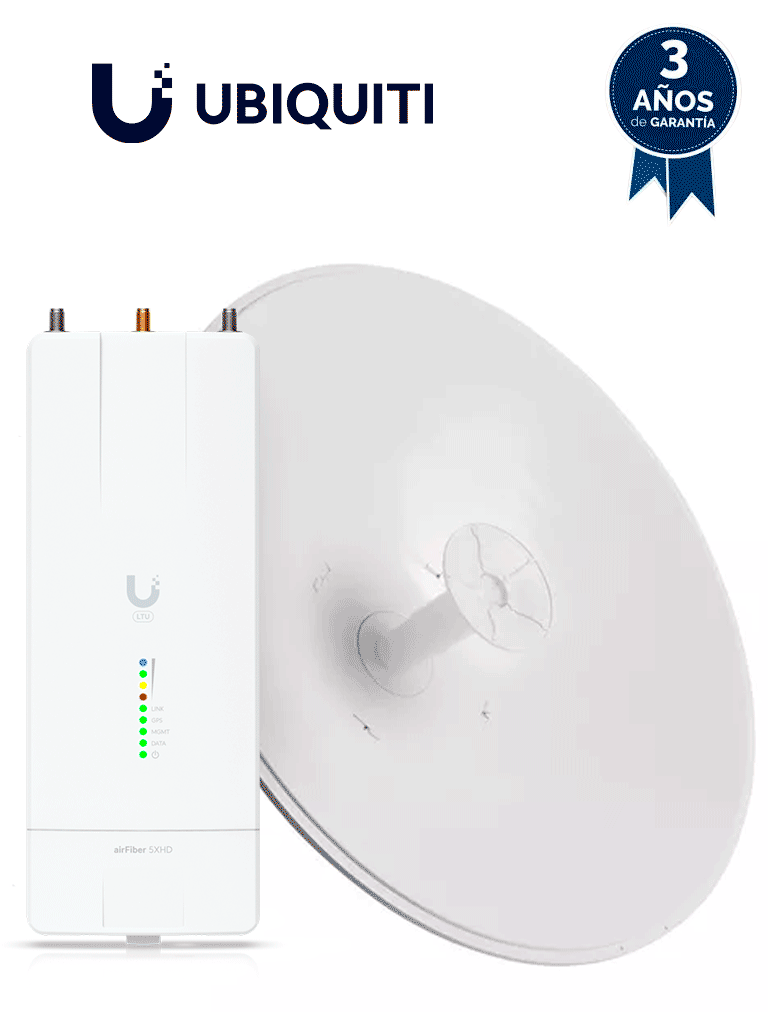 UBIQUITI--Ubiquiti AF-5XHD-30-S45 - Kit AirFiber con Radio AF-5XHD y Antena AirFiber de 30 dBi Slam-45 ideal para enlaces PTP de clase carrier BACKHAUL con hasta 500 Mbps Full Duplex en banda libre de 5.8 GHz.-