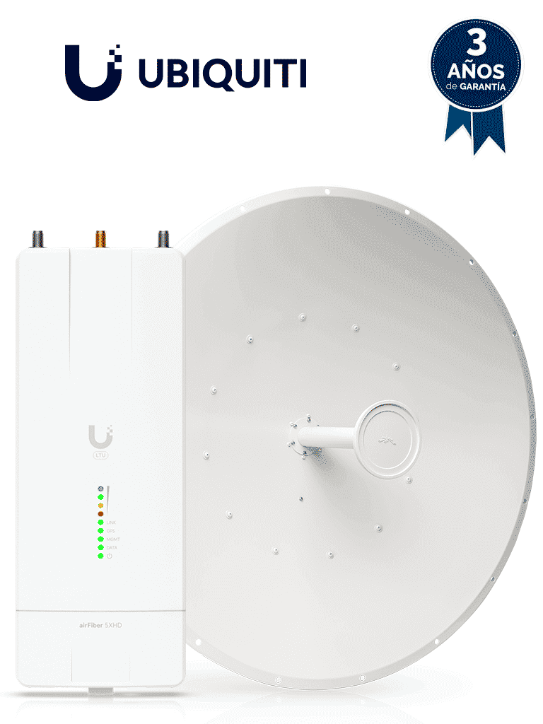 UBIQUITI--Ubiquiti AF-5XHD-34-S45 -  Kit AirFiber con Radio AF-5XHD y Antena AirFiber de 34 dBi Slam-45 para enlaces PTP de clase carrier BACKHAUL con hasta 500 Mbps Full Duplex y en banda libre de 5.8 GHz.-
