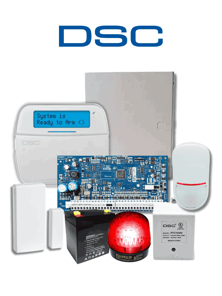 DSC--DSC SEEDPACK EXCLUSIVO TALLERES-  Paquete para desarrollo instaladores de alarmas serie NEO con 32 Zonas Inalámbricas / Panel HS2032 / Teclado LCD Alfa HS2LCDRF9N/ Gabinete / 1 Contacto PG9303 / PIR  LC200 / Transformador / 1 Estrobo /con Batería #TALLER-