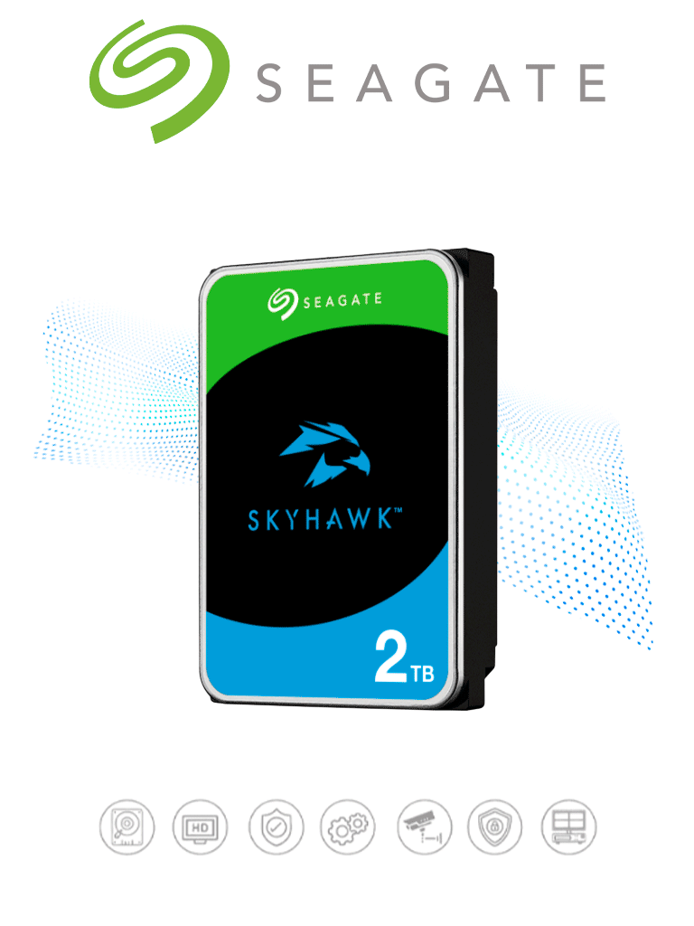 SEAGATE--SEAGATE ST2000VX017 - Disco duro de 2TB / SkyHawk / 6Gbit/s /  3.5" / SATA III / 5400RPM/ 256 CACHE / Recomendado para videovigilancia /-
