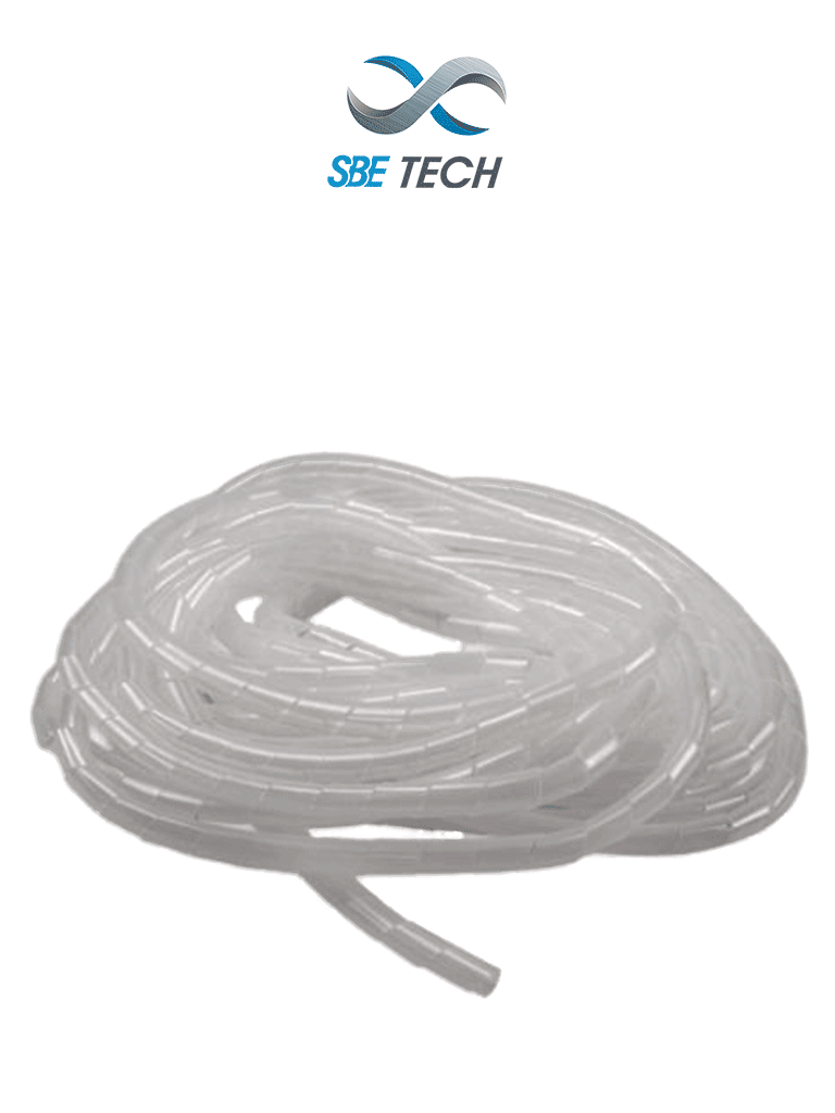 SBE TECH--SBETECH SBEESP6 - Organizador de cables espiral, blanco, 1/4", 10 metros, en rollo-