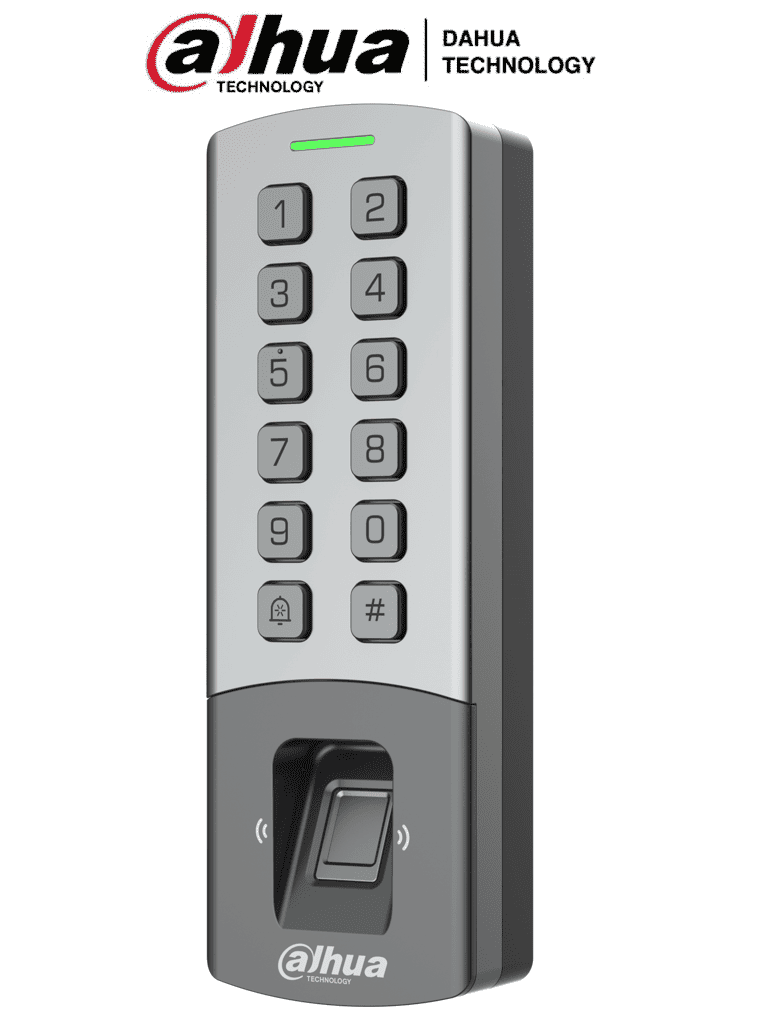 DAHUA--DAHUA DHI-ASI1212M-DW - Control de Acceso Antivandalico Exterior Wi-Fi/ Soporta 10,000 Usuarios, Passwords y Tarjetas ID / 3,000 Huellas / Teclado Mecanico/ RS-485 y Wiegand/ TCP/IP / Alimenta Cerradura 12V / IP65/ IK08/-