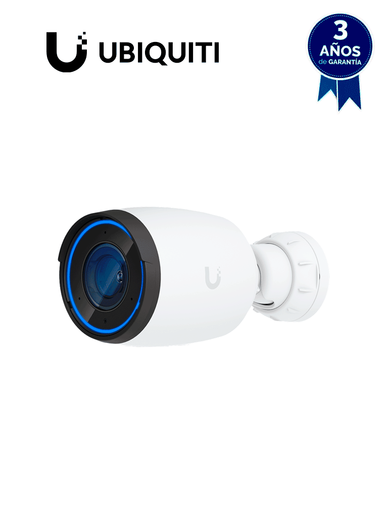UBIQUITI--UBIQUITI UVC-AI-PRO-WHITE - Cámara 4K, Zoom óptico 3X, IA avanzada: detecta personas, lee matrículas , IR 25 metros , microfono integrado, audio bidireccional ,POE+ , Exterior/Interior (Color Blanco).-