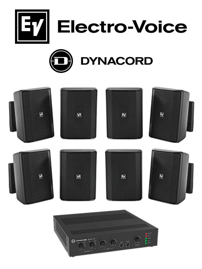 BOSCH--ElectroVoice M_KITU2404EVIDS - Kit de Audio / Amplificador Mixer240W / 8 Altavoces EVID-S 15W Negras-