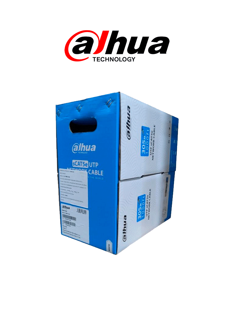DAHUA--DAHUA DH-PFM920I-5EUN - Bobina de cable UTP blanco, 100% cobre, categoría 5e, 305 metros. Ideal para video y redes, cumple con CPR Eca y es compatible con alimentación PoE para un rendimiento óptimo.-