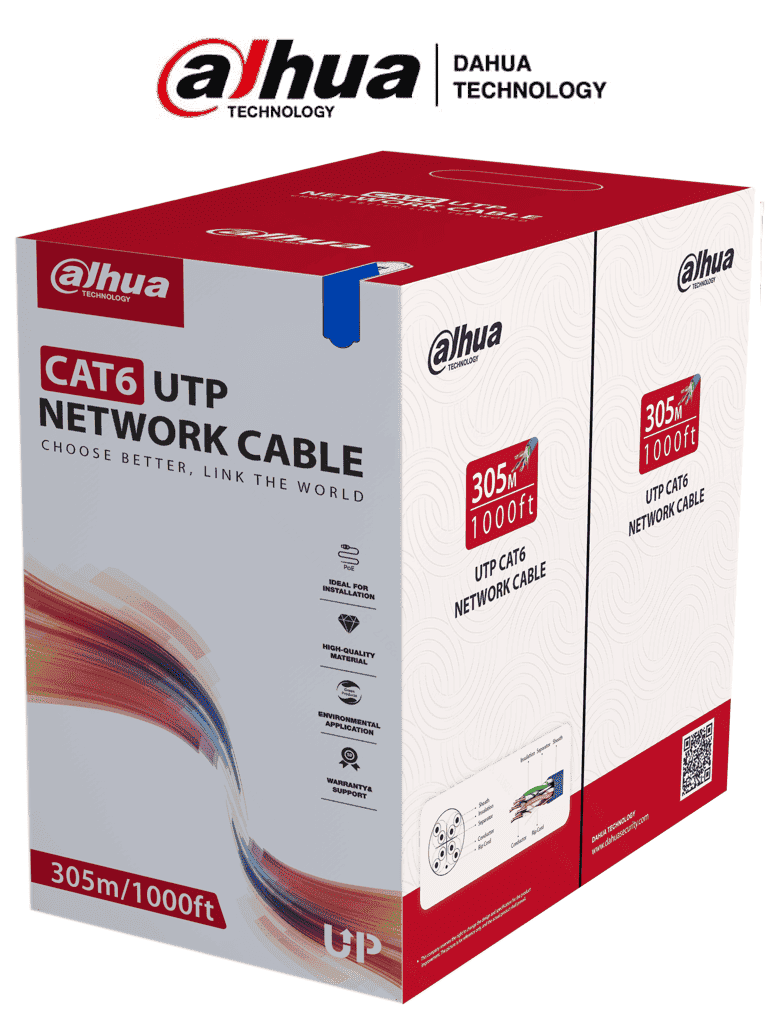 DAHUA--DAHUA PFM920I-6UN-C - Bobina de Cable UTP Cat 6 100% Cobre/ Color Azul/ Uso Interior/ 305 Metros/ Ideal para Redes y Video/ Certificado CPR Eca/ Estandares: Q/DXJ 067-2019,EN50575-2014/ Cumple con: IEC 60332-1-2/-