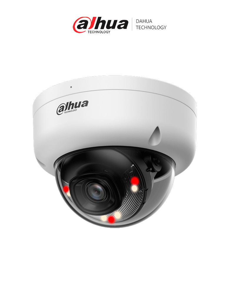 DAHUA--DAHUA DH-IPC-HDBW1239E1-A-IL- Cámara IP Domo Antivandalica de 2 Megapixeles Iluminador Dual/ Lente de 2.8 mm/ 104 Grados de Apertura/ Micrófono incorporado/ Detección de movimiento/ IP67/ PoE/-