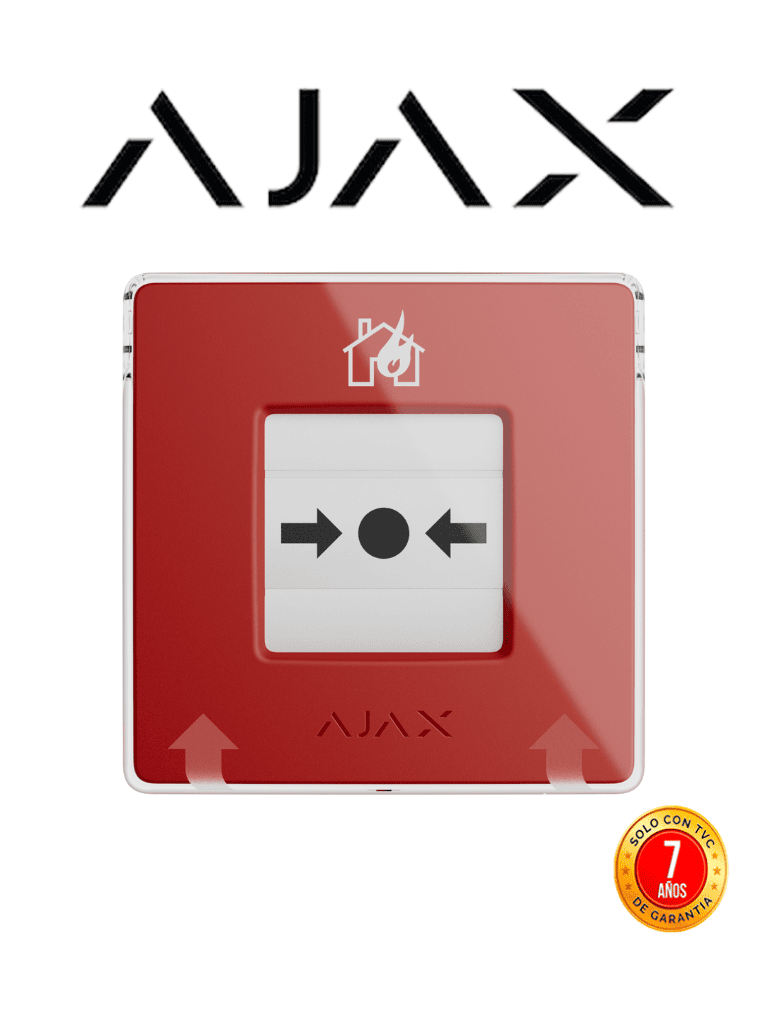 AJAX--AJAX Manual CallPoint (Red) - Estación manual inalámbrica reajustable con escenarios programables. Versión de color rojo.-