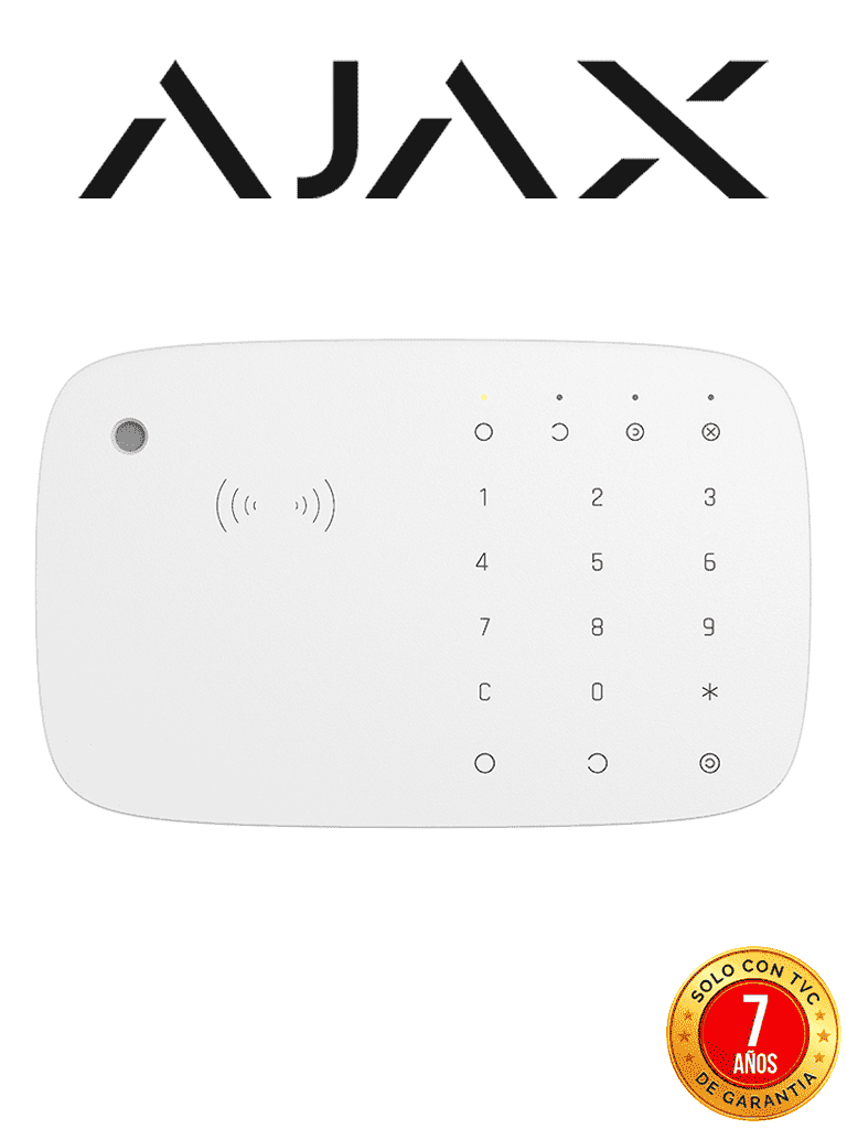 AJAX--AJAX KeyPad Combi (9NA) - Teclado táctil inalámbrico con sirena incluida y lector DESFire.-