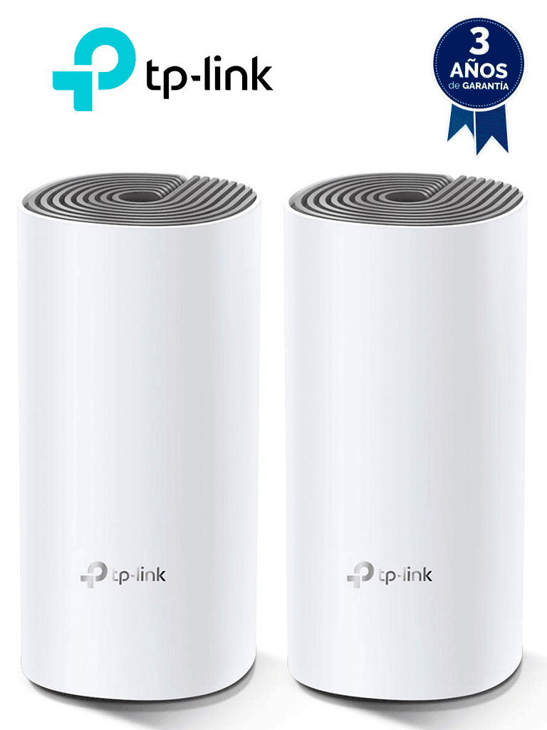 TP-LINK--TP-LINK DECOE4 (2-Pack) - Kit de router inalámbrico mesh Deco E4 para hogar de doble banda AC 1200 con 2 puertos 10/100 Mbps y compatible con Alexa. (2 piezas)-