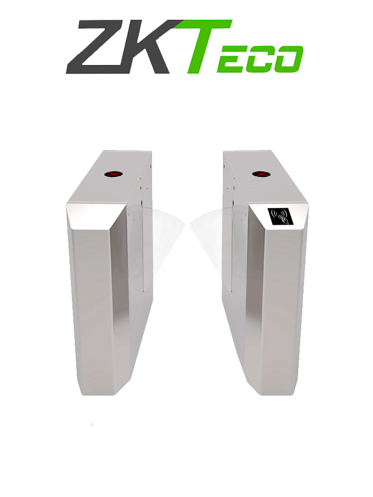 ZKTECO--ZKTECO FBL200 - Barrera Peatonal Bidireccional / Acero SUS304 / Aleta de Acrílico / 110V / Infrarrojos / 5 millones de Ciclos / 30 Personas x Min. / Carril 58 cm / No cuenta con Lectores y Panel-