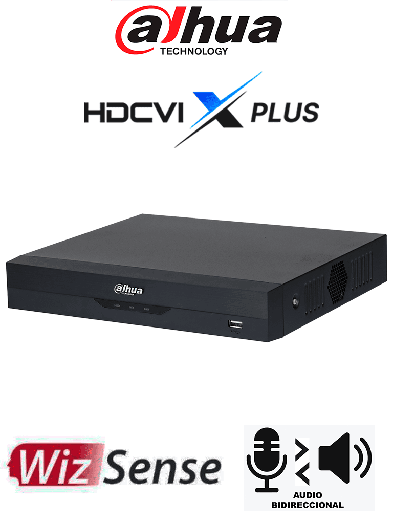 DAHUA--DAHUA DH-XVR5216AN-I3/T - DVR de 16 Canales 5 MP Lite WizSense/ HDCVI X PLUS/ Audio Bidireccional/ H.265+/ 16 Ch HDCVI + 8 IP/ Hasta 24 Ch IP/ Reconocimiento Facial/ SMD Plus/ Protección Perimetral/ 2 Sata de Hasta 16 TB/ Compatible con Dolink Care-