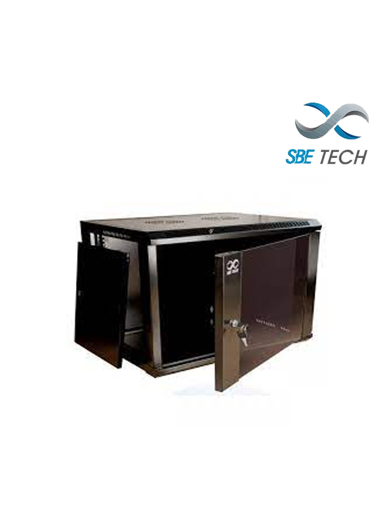 SBE TECH--SBE TECH GNLPAR9URP- Gabinete de pared / 9 UR / Capacidad de carga de 45 Kg / Ancho 600 mm x profundidad 600 mm x alto 500 mm / Puerta delantera de cristal templado-