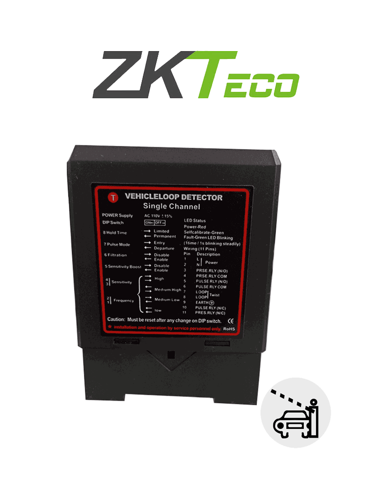 ZKTECO--ZKTECO ZF24 - Sensor de Masa de un Carril / 24VDC/AC / Salida NO NC COM /Compatible con Barrera WEJOIN y ZKTECO-