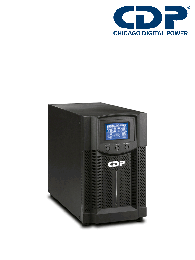 CHICAGO DIGITAL POWER--CDP UPO11-3 - UPS online 3000VA / 2700W / 4 Terminales de salida / Baterías 12V a 9AH X 6 / Respaldo 5min a carga completa / Requiere clavija o adaptador NEMA 5-20R-