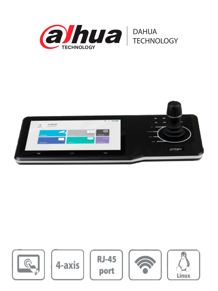 DAHUA--DAHUA NKB5000-F - Teclado Controlador de Red HD/ Control de PTZs, DVRs, NVRs e IPC/ 4 Salidas HDMI/ Soporta Función de Videowall/ Soporta Resolución 4k/ Onvif/ Teclado Inalámbrico/ Pantalla Tactil de 10 Pulgadas/ Wifi/ RS232/RS485/-