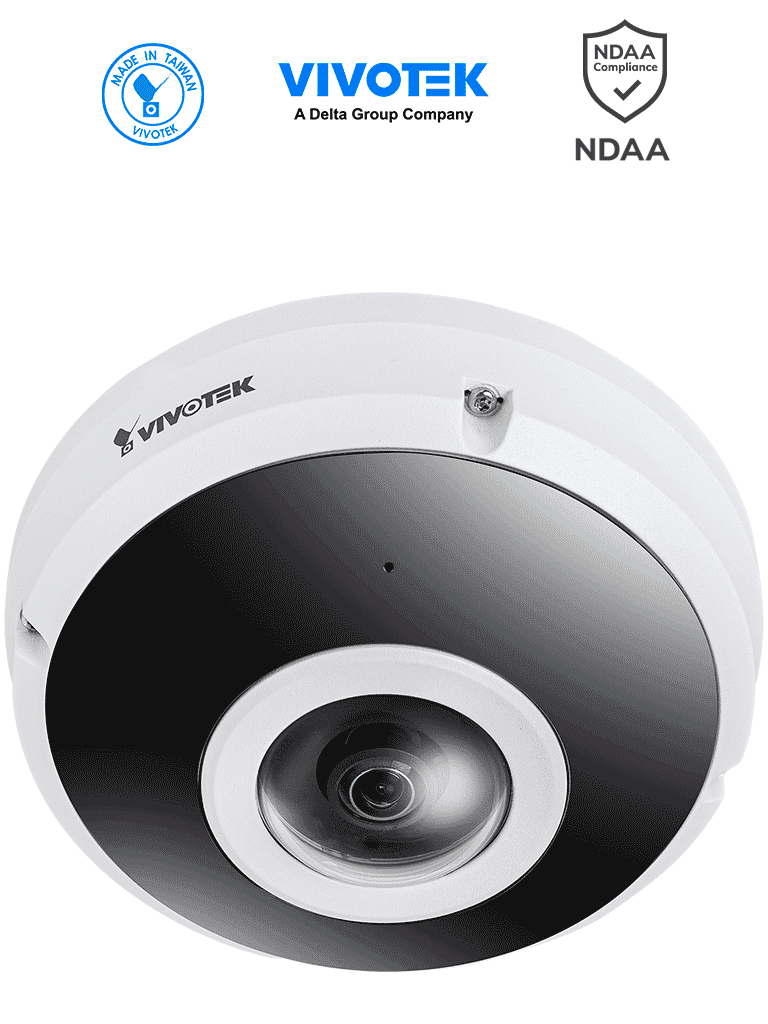 VIVOTEK--VIVOTEK FE9382-EHV-v2 - Cámara IP fisheye exterior 6 MP, panorámica 360º, Smart IR II 20m, Deep Search, WDR Pro, Smart VCA, Stream III, micrófono integrado, ciberseguridad Trend Micro, IP66/IK10/Nema4X, SNV, NDAA, ONVIF-