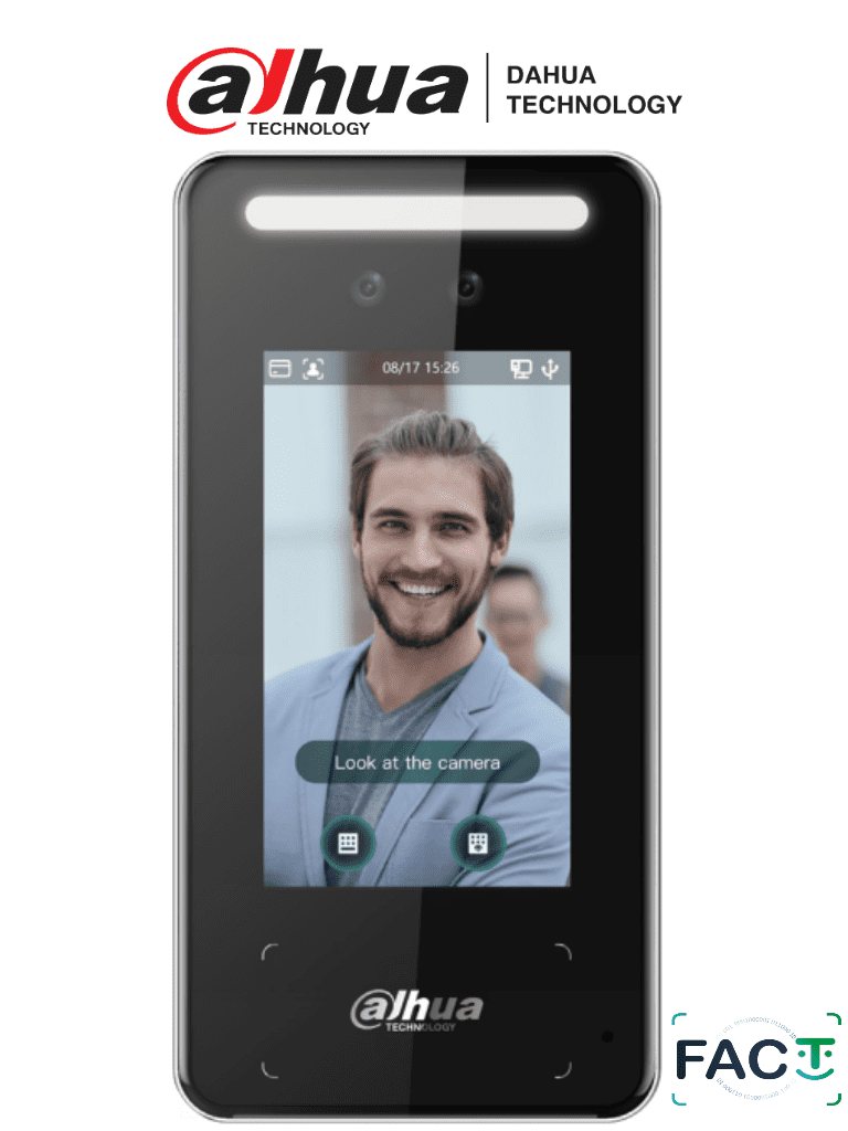 DAHUA--DAHUA ASI6213J-MW - Control de Acceso para Exterior con Reconocimiento Facial/ Pantalla de 4.3 Pulgadas/ Cámara de 2MP y Luz Blanca/ 6,000 Rostros/ 6,000 Password y Tarjetas Mifare/ Comunicación TCP/IP/-