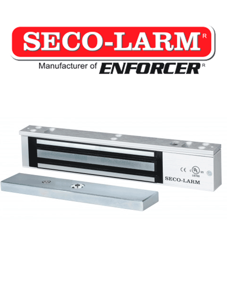 SECO-LARM--Seco-Larm E941SA600PQ - Cerradura de puerta electromagnética 280Kg/ 600 Lb  con LED y sensor-