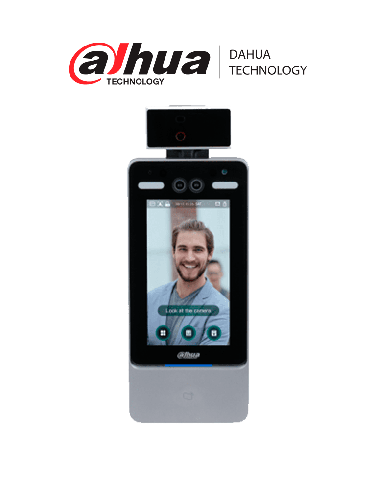 DAHUA--DAHUA ASI7213Y-V3-T1 - Control de Acceso de Reconocimiento Facial/ Pantalla de 7 Pulgadas/ Medición de Temperatura/ 50,000 Rostros. Tarjetas y Passwords/ 100,000 Registros/ Detección de Vida/ Reconocimiento de Rostros de .35 Segundos-