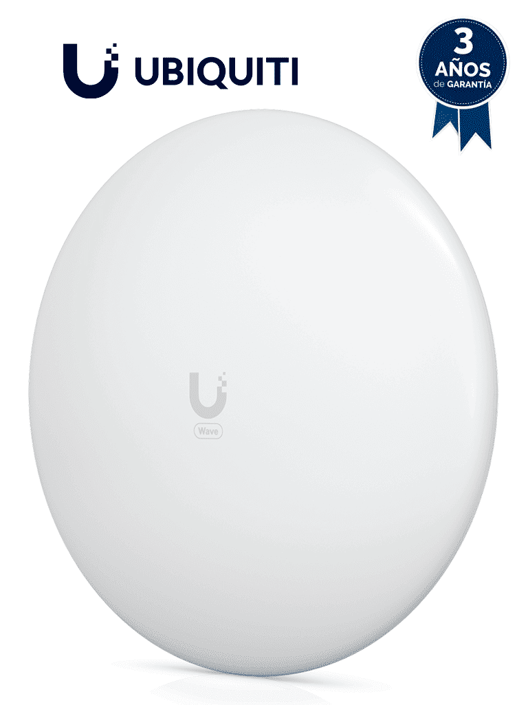 UISP--UBIQUITI WAVE-LR- Antena cliente para WAVE-AP, con frecuencia de 60 GHz y tasa de transferencia de hasta 2 Gbps. Incluye respaldo a 5 GHz y es compatible únicamente con WAVE-AP-